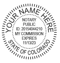 Round Notary Stamp for State of Colorado