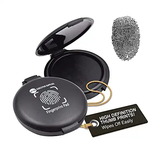 Fingerprint Ink pad, inkless Thumb Print Stamp pad, Black, for Notary Supplies, Identification Security ID Fingerprint Cards, Law Enforcement Fingerprint kit ,Finger Print Stamp pad