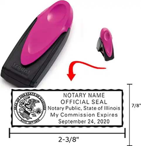 Pink Exclusive Mobile Notary Pocket Stamp | Illinois